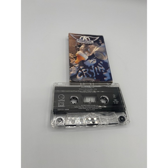 AEROSMITH‎  Cryin' / Walk On Down  cassette single - Picture 4 of 4